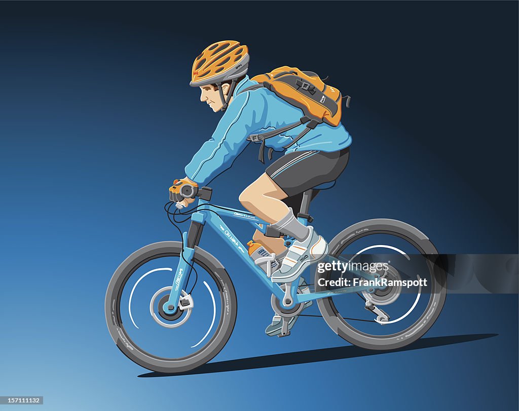 Mountain Biker Blue