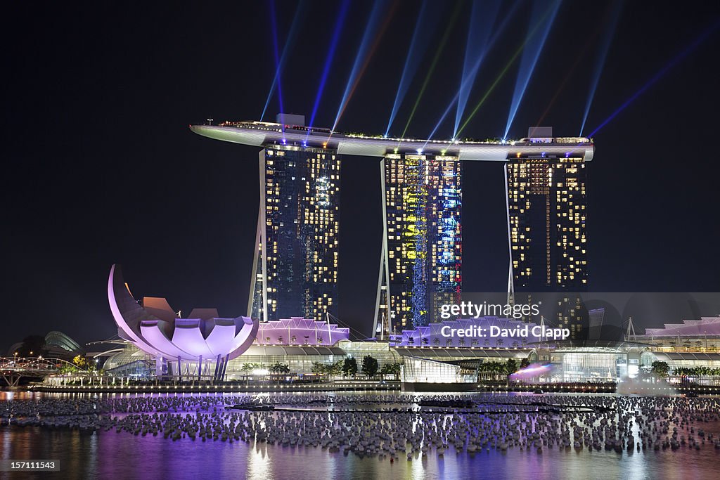 Marina Bay Sands Hotel, Singapore at night