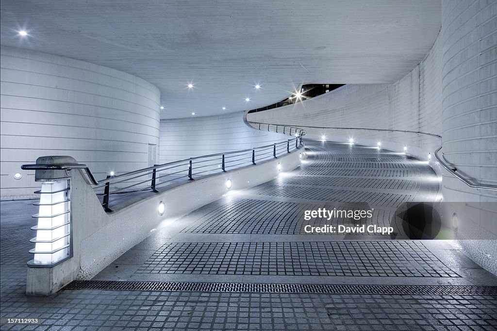 Ramp, City of Arts and Sciences, designed by Santiago Calatrava and Felix Candela,, Valencia, Spain