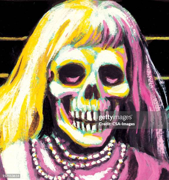 illustrations, cliparts, dessins animés et icônes de femme de skeleton - monstre