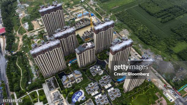 Residential buildings developed by Country Garden Holdings Co. In Baoding, Hebei province, China, on Tuesday, Aug. 1, 2023. Major Chinese developer...