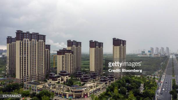 Residential buildings developed by Country Garden Holdings Co. In Baoding, Hebei province, China, on Tuesday, Aug. 1, 2023. Major Chinese developer...