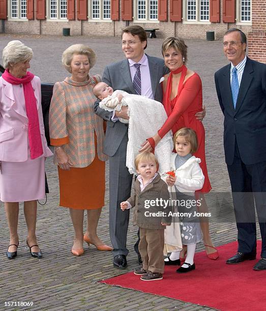 The Christening Of Prince Constantijn & Princess Laurentien Of The Netherlands Daughter Leonore, Accompanied By Daughter Eloise, Son Claus-Casimir &...