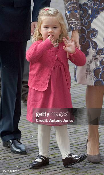 Princess Catharina-Amalia Attends The Christening Of Prince Constantijn & Princess Laurentien Of The Netherlands Daughter Leonore, At The Palais Het...