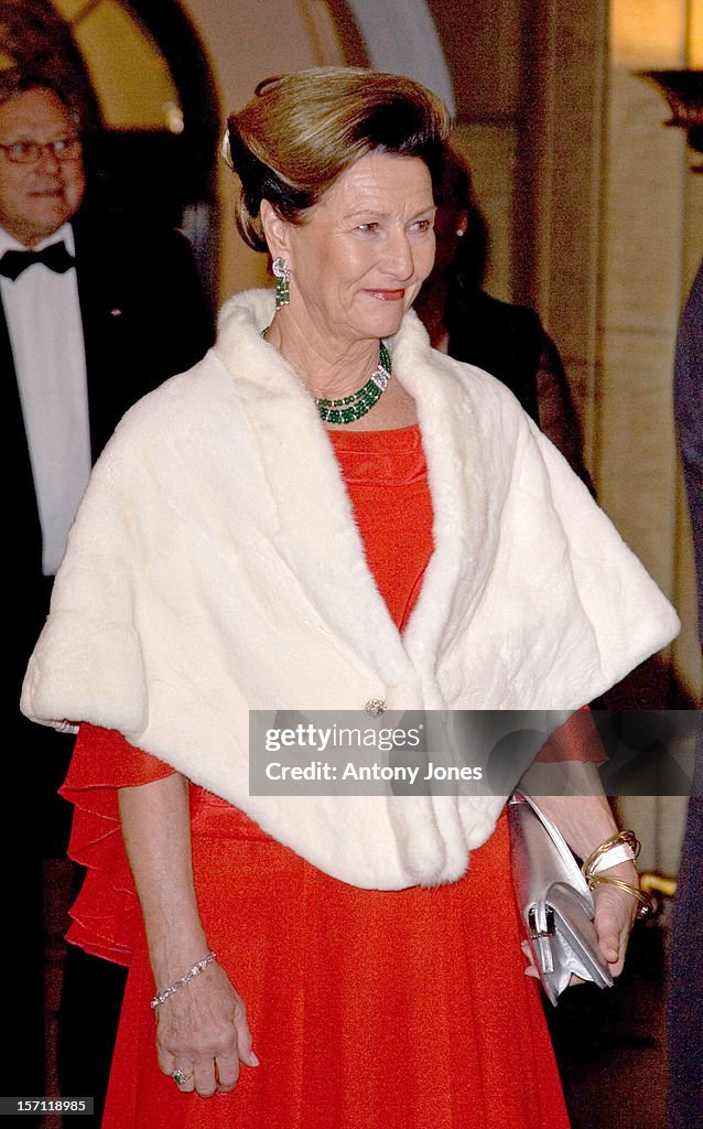 King Harald & Queen Sonja Attend A Norwegian-British Chamber Of Commerce Centenary Banquet