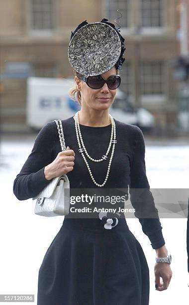 Tara Palmer Tomkinson Attends The Funeral Of Fashion Stylist Isabella Blow Held At Gloucester Cathedral..