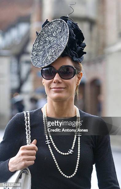 Tara Palmer Tomkinson Attends The Funeral Of Fashion Stylist Isabella Blow Held At Gloucester Cathedral..