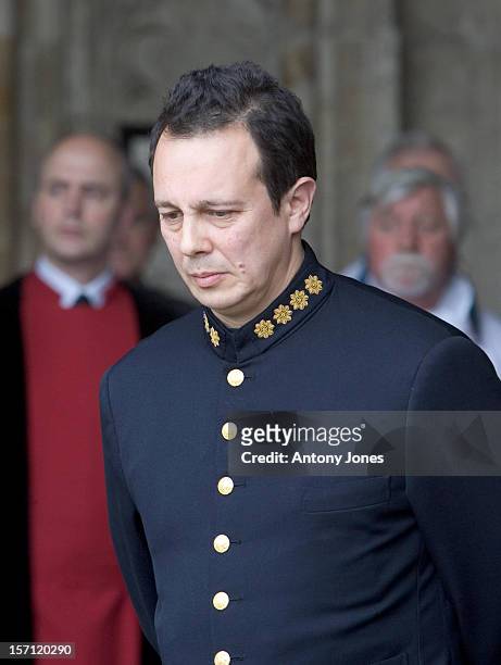 Detmar Blow Attends The Funeral Of Fashion Stylist Isabella Blow Held At Gloucester Cathedral. .