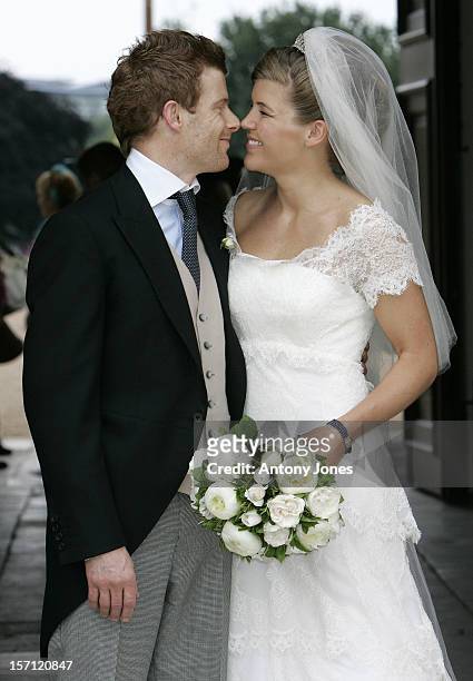 The Wedding Of Tom Aikens & Amber Nuttall At The Royal Hospital Chelsea In London. .