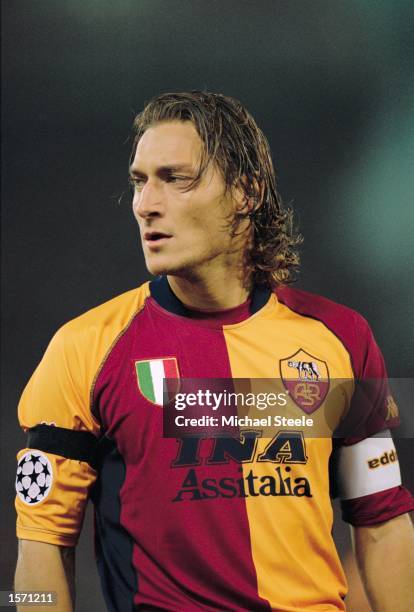 Francesco Totti of AS Roma in action during the UEFA Champions League Group A match against Real Madrid played at the Stadio Olimpico, in Rome,...