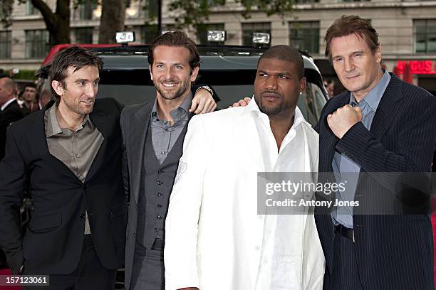 Quinton 'Rampage' Jackson, Bradley Cooper, Sharlto Copley And Liam Neeson Attend The Uk Film Premiere Of 'The A-Team' At Empire Leicester Square On...