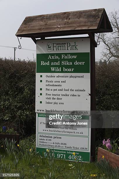 Sign For Bucklebury Farm Park In The Village Of Bucklebury, Berkshire, United Kingdom, The Home Village Of Kate Middleton'S Parents Michael And...