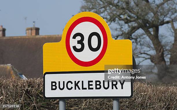 General View Of Road Signs In The Village Of Bucklebury, Berkshire, The Home Of Kate Middleton'S Parents Michael And Carole Middleton.