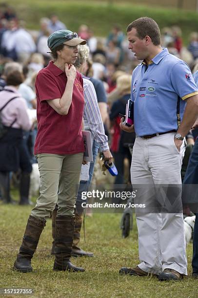 Princess Anne And Peter Phillips At The British Festival Of Eventing At Gatcombe Park Gloucestershire..