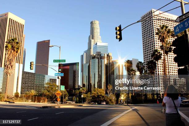 los angeles. - los angeles skyline stock pictures, royalty-free photos & images