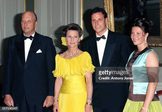 Crown Prince Haakon & Princess Martha Louise Attend King Harald & Queen Sonja'S 60Th Birthday Celebrations In Norway.Gala Dinner At The Royal...