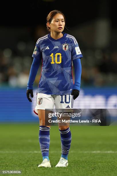 Fuka Nagano of Japan looks on during the FIFA Women's World Cup Australia & New Zealand 2023 Group C match between Japan and Costa Rica at Dunedin...
