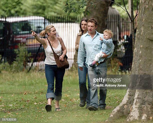 Kate Winslet & Ex-Husband Jim Threapleton Spend Some Time In A North London Park With Their 22-Month-Old Daughter Mia.