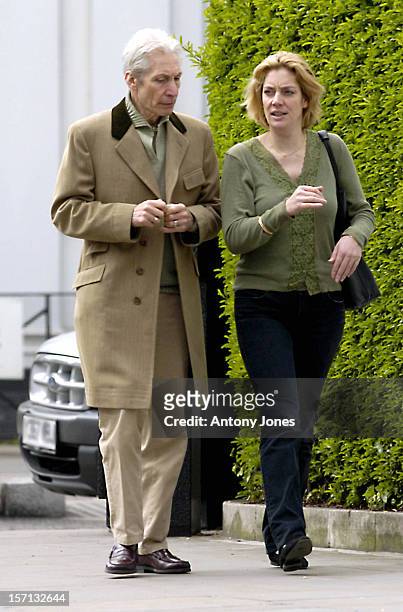 The Rolling Stones' Charlie Watts Has Lunch With His Daughter Seraphina & Granddaughter Charlotte In London'S Fulham Road, Before Returning To A...
