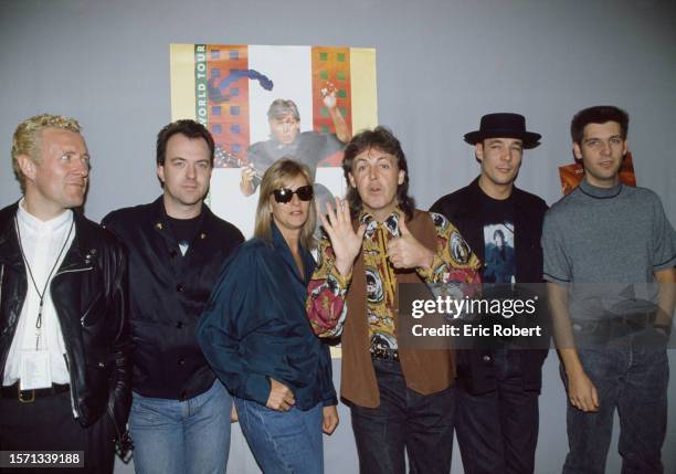 Paul McCartney with his band Wings at Palais Omnisport de Bercy.