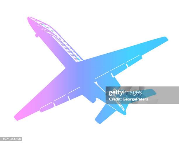 private airplane in flight - first class plane stock illustrations