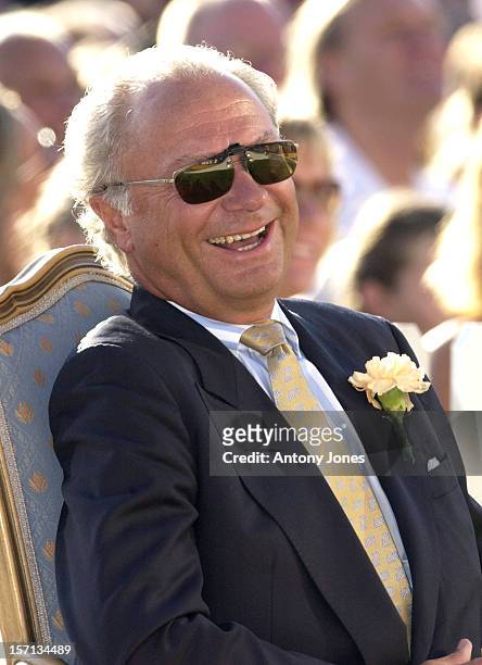 King Carl Gustav Attends A Concert In Bergholm To Celebrate Crown Princess Victoria Of Sweden'S 26Th Birthday.