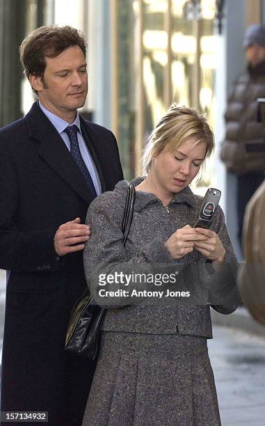 Renee Zellweger & Colin Firth Filming 'Bridget Jones'S Diary 2 ' In London'S Borough Market.