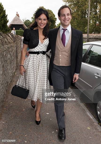 Lord Frederick Windsor And Sophie Winkleman Attend The Wedding Of Model Lohralee Stutz To William Astor In Their Local Family Church In East Hendred,...