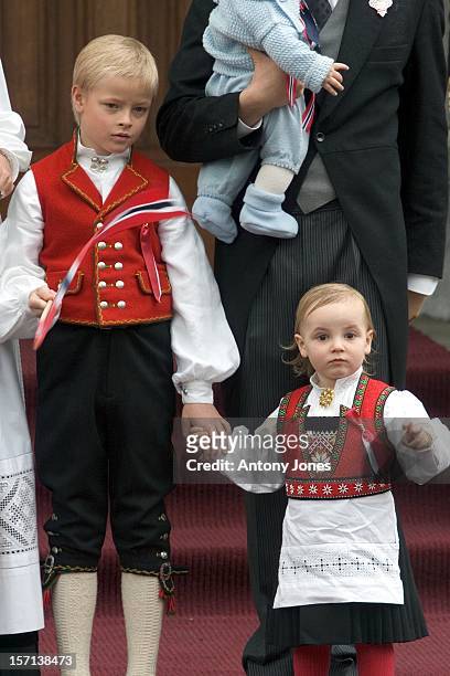 Princess Ingrid Alexandra & Marius Borg Hoiby Attend The Norway National Day Celebrations In Skaugum.