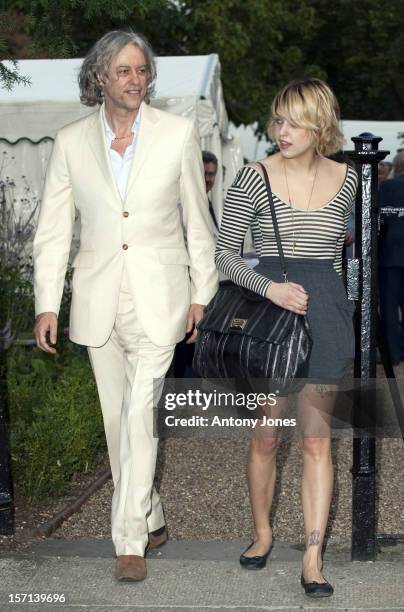 Bob Geldof And Daughter Peaches Geldof Arriving At The Sir David Frost Summer Garden Party 2009, Carlyle Square In Chelsea, Central London.