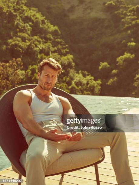 Actor Glen Powell is photographed for Nobleman magazine on May 8, 2023 in Los Angeles, California.