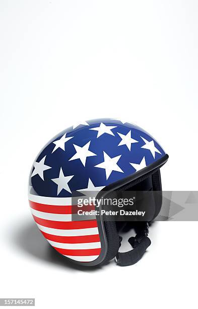 stars and stripes crash helmet - crash helmet fotografías e imágenes de stock