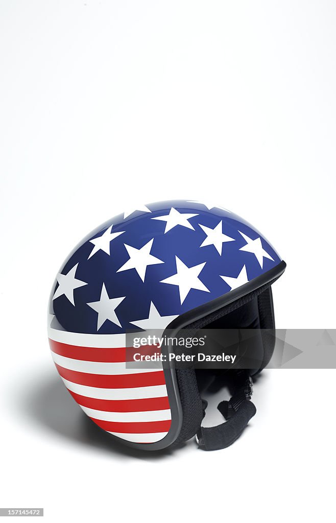 Stars and stripes crash helmet