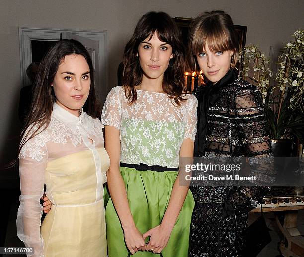 Tallulah Harlech, Alexa Chung and Edie Campbell attend a dinner celebrating the launch of 'Valentino: Master Of Couture', the new exhibition showing...