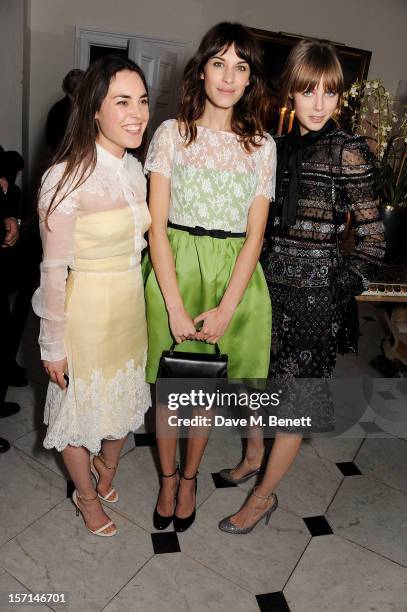 Tallulah Harlech, Alexa Chung and Edie Campbell attend a dinner celebrating the launch of 'Valentino: Master Of Couture', the new exhibition showing...