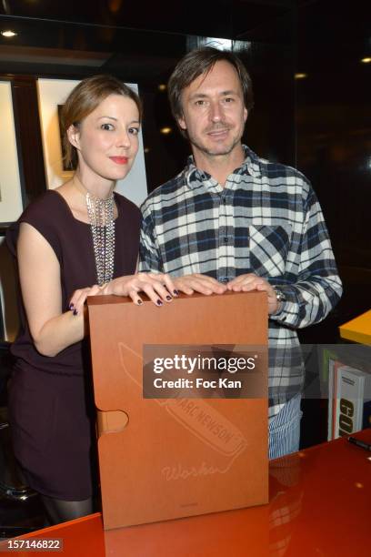 Alison Castle and Marc Newson attend the Marc Newson book launch cocktail at the Taschen Store on November 28, 2012 in Paris, France.