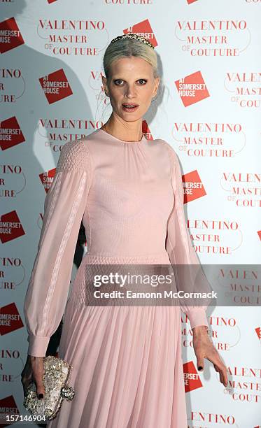 Kristen McMenamy attends the VIP view of Valentino: Master of Couture at Embankment Gallery on November 28, 2012 in London, England.