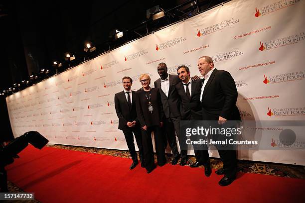 Olivier Nakache, Meryl Streep, Omar Sy, Eric Toledano, and Harvey Weinstein attend the Christopher & Dana Reeve Foundation's A Magical Evening Gala...