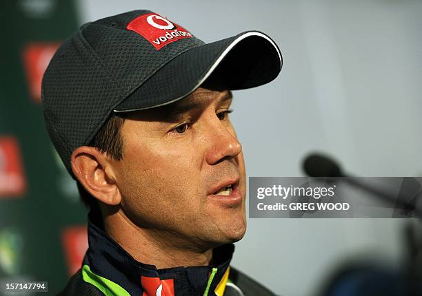 Australian Test cricketer Ricky Ponting announces his retirement during a press conference on the eve of the third cricket Test between South Africa...