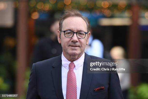 Kevin Spacey arrives at Southwark Crown Court as the jury deliberate on his sexual assault trial on July 26, 2023 in London, England. The U.S. Actor...