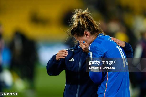 Cristiana Girelli of Italy and Juventus dejected after losing the FIFA Women's World Cup Australia &amp; New Zealand 2023 Group G match between South...