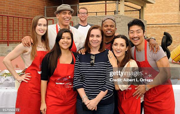 Actress Erin Carufel, actor Greg Collins, actress Chelsea Rendon, chef C.J. Jacobsen, Hollywood Chamber of Commerce's Ana Martinez, actor Walter...