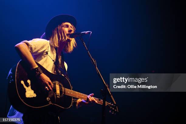 Kieran Leonard performs onstage supporting Keane on their first ever gig in the round during a date of their November UK Arena tour at Nottingham...