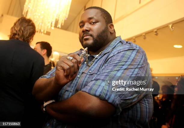 Actor Quinton Aaron attends Kyle By Alene Too holiday shopping event featuring Bullets For Peace benefiting Safe Passage Charity on November 28, 2012...