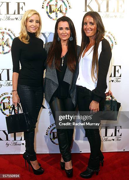 Camille Grammer, Alene Too founders Kyle Richards and Lizzy Schwartz attend Kyle By Alene Too holiday shopping event featuring Bullets For Peace...