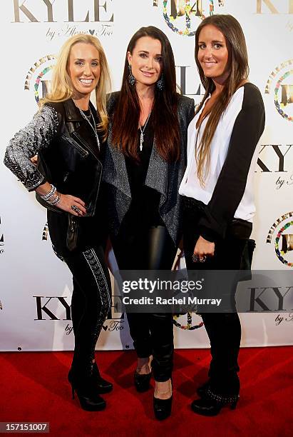 Alene Too founders Debbie Weisman, Kyle Richards, and Lizzy Schwartz attend Kyle By Alene Too holiday shopping event featuring Bullets For Peace...