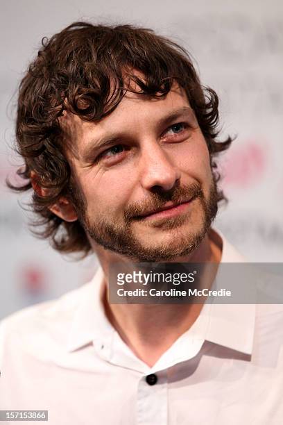 Gotye speaks to the media after winning an ARIA for Album of the Year at the 26th Annual ARIA Awards 2012 at the Sydney Entertainment Centre on...