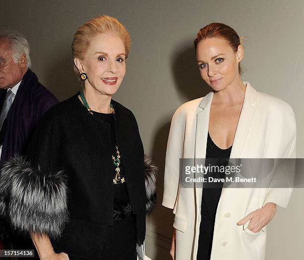 Carolina Herrera and Stella McCartney attend a private view of 'Valentino: Master Of Couture', exhibiting from November 29th, 2012 - March 3 at...
