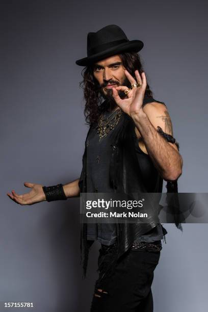 Comedian and actor Russell Brand poses at the 26th Annual ARIA Awards 2012 at the on November 29, 2012 in Sydney, Australia.