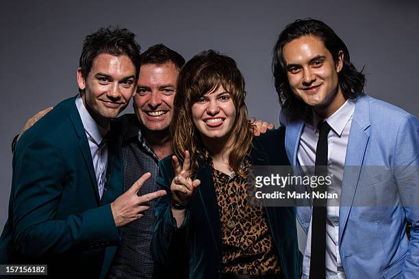 Aden Forte and Josh Soon of Feenixpawl and Ivan Gough and Georgi Kay pose after winning the ARIA for best dance release at the on November 29, 2012...